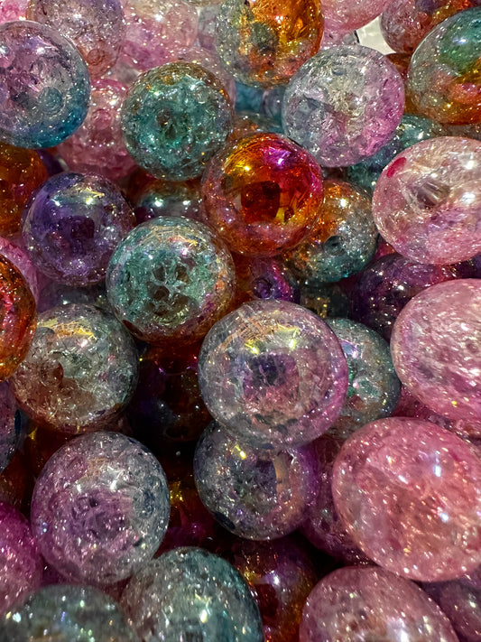 Acrylic Ombre Crackle Beads - Multiple Colors