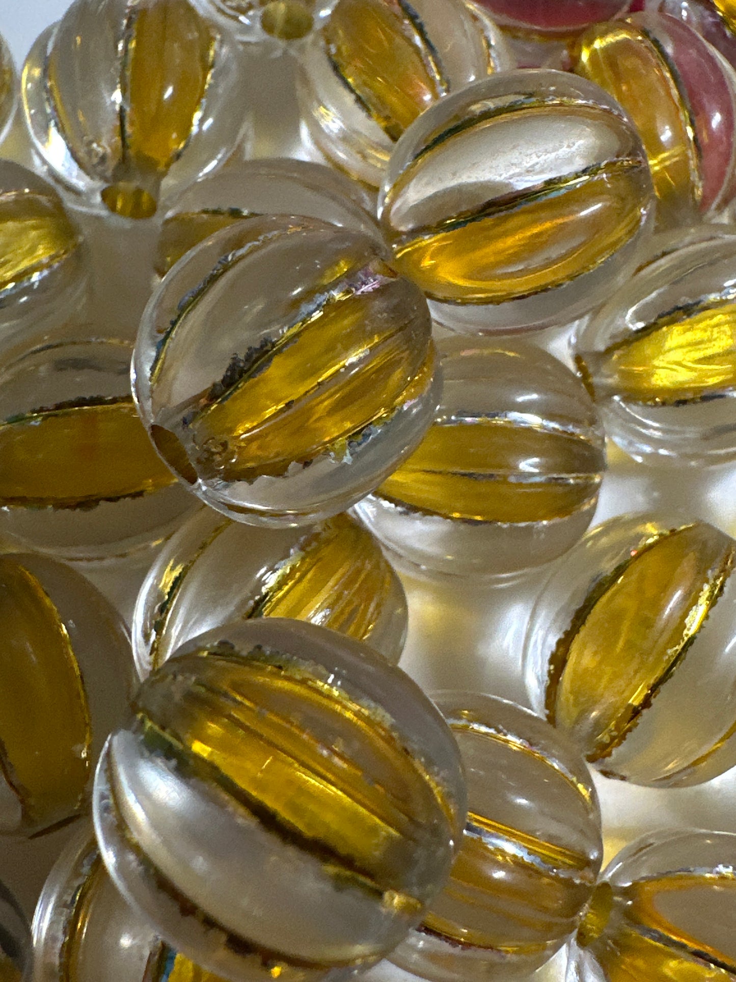 14mm Gold Pumpkin Acrylic Beads