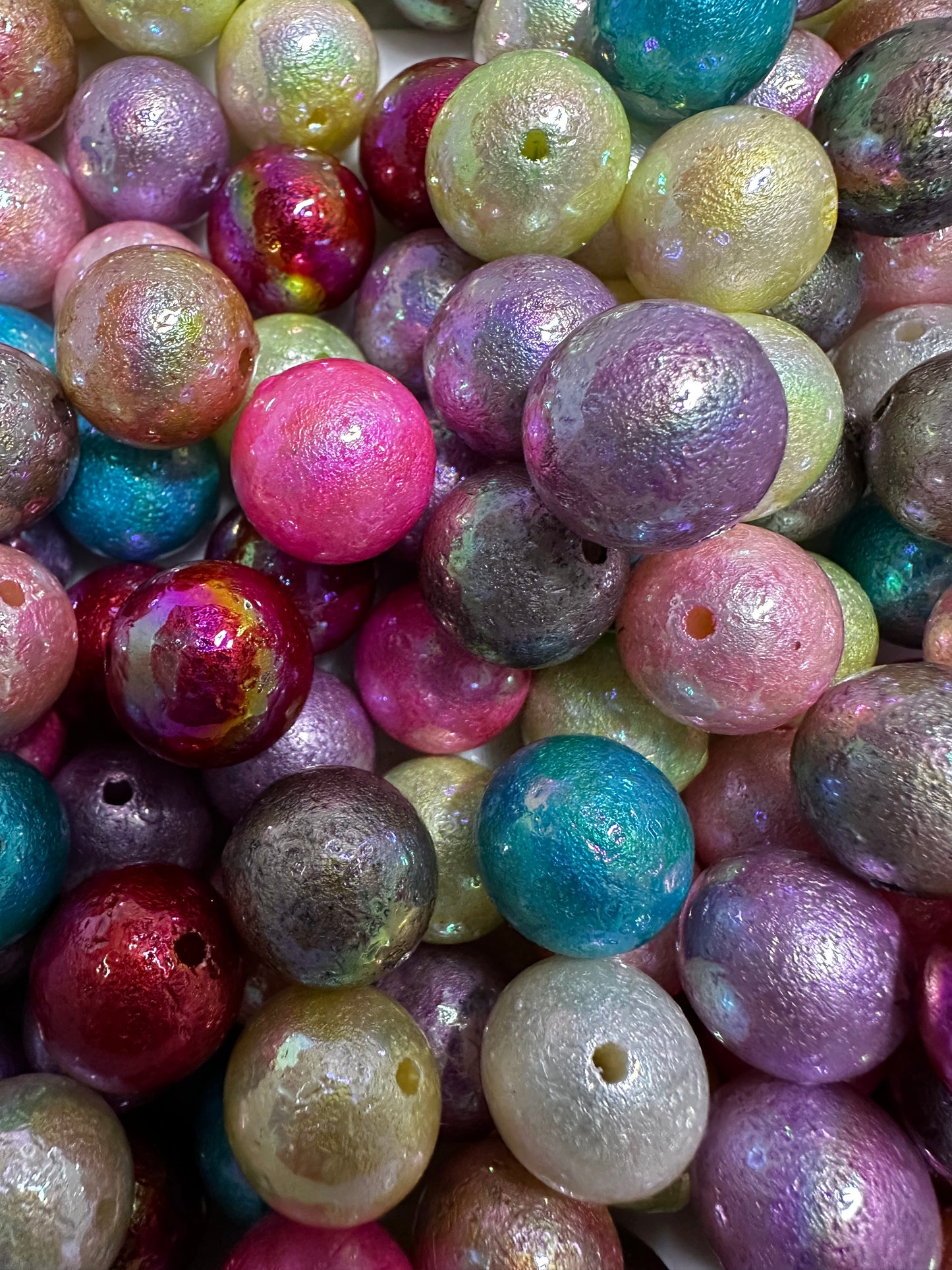 16mm Shiny Acrylic Beads (Multiple Colors) $10/$2.00