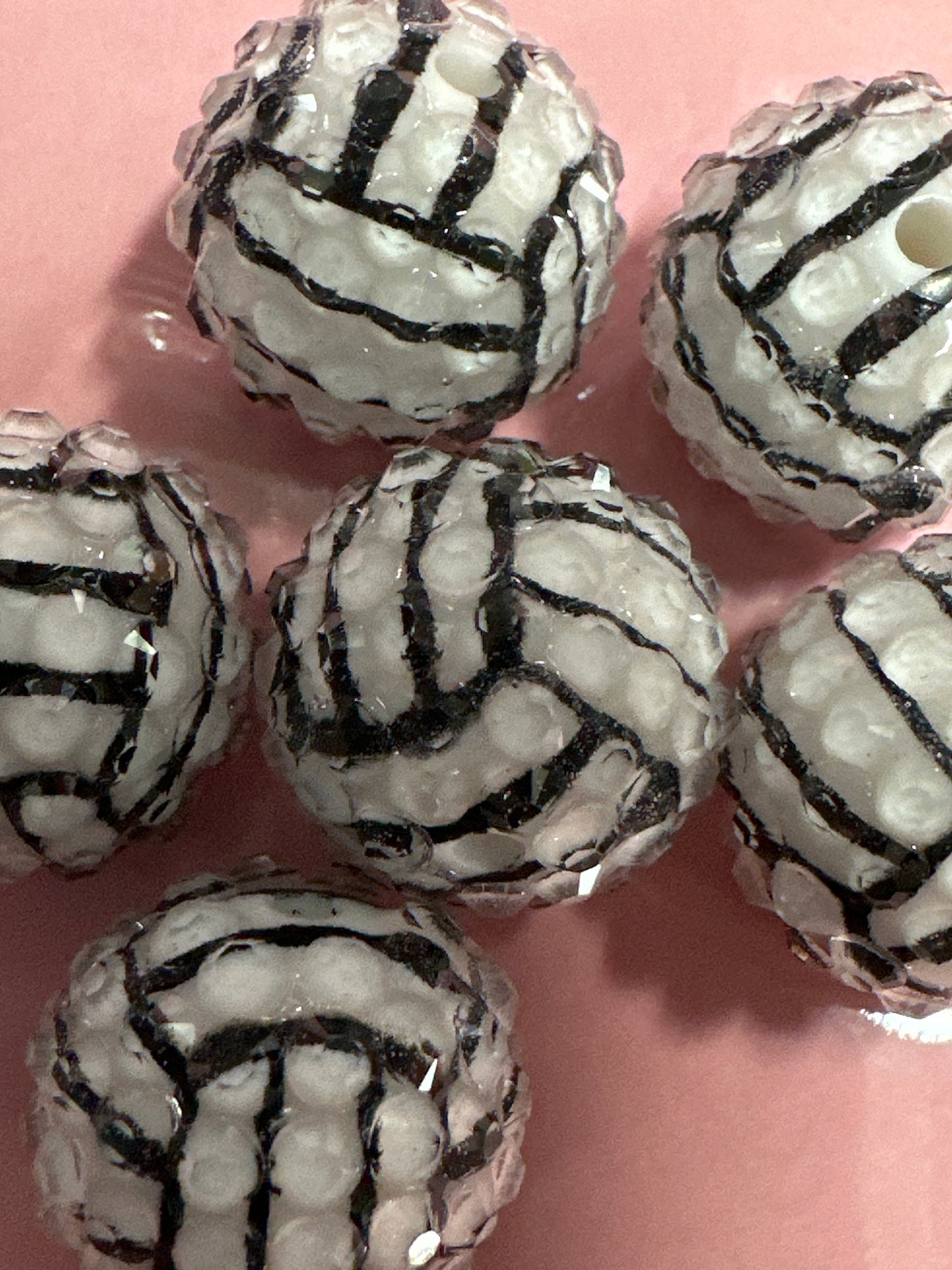 16mm Volleyball Rhinestone Beads