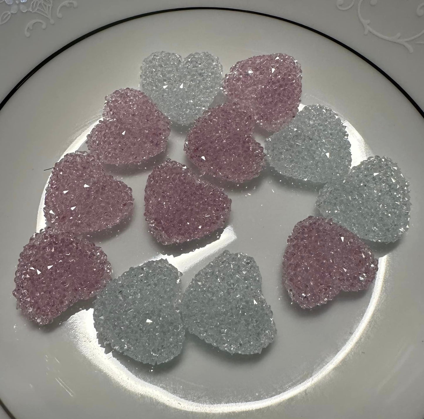 Sugar Hearts - (Small) Pink and White