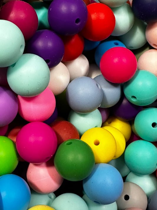 15mm Silicone Beads - Multiple Colors