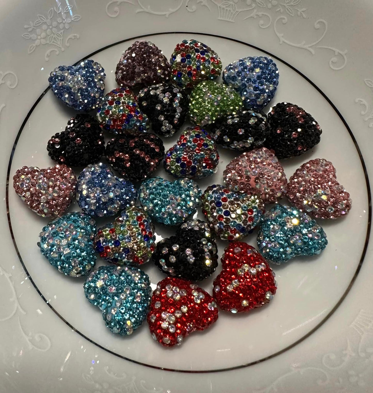 Mini Color Heart Rhinestone (2/pk)