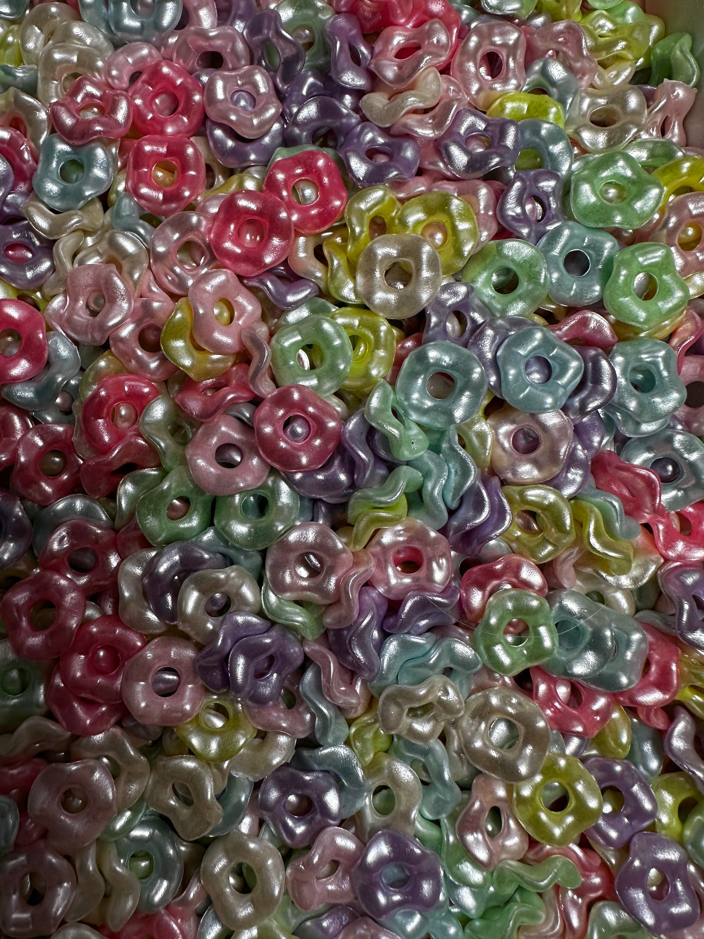 12mm Acrylic Pastel Wavy Spacers (50/$5)