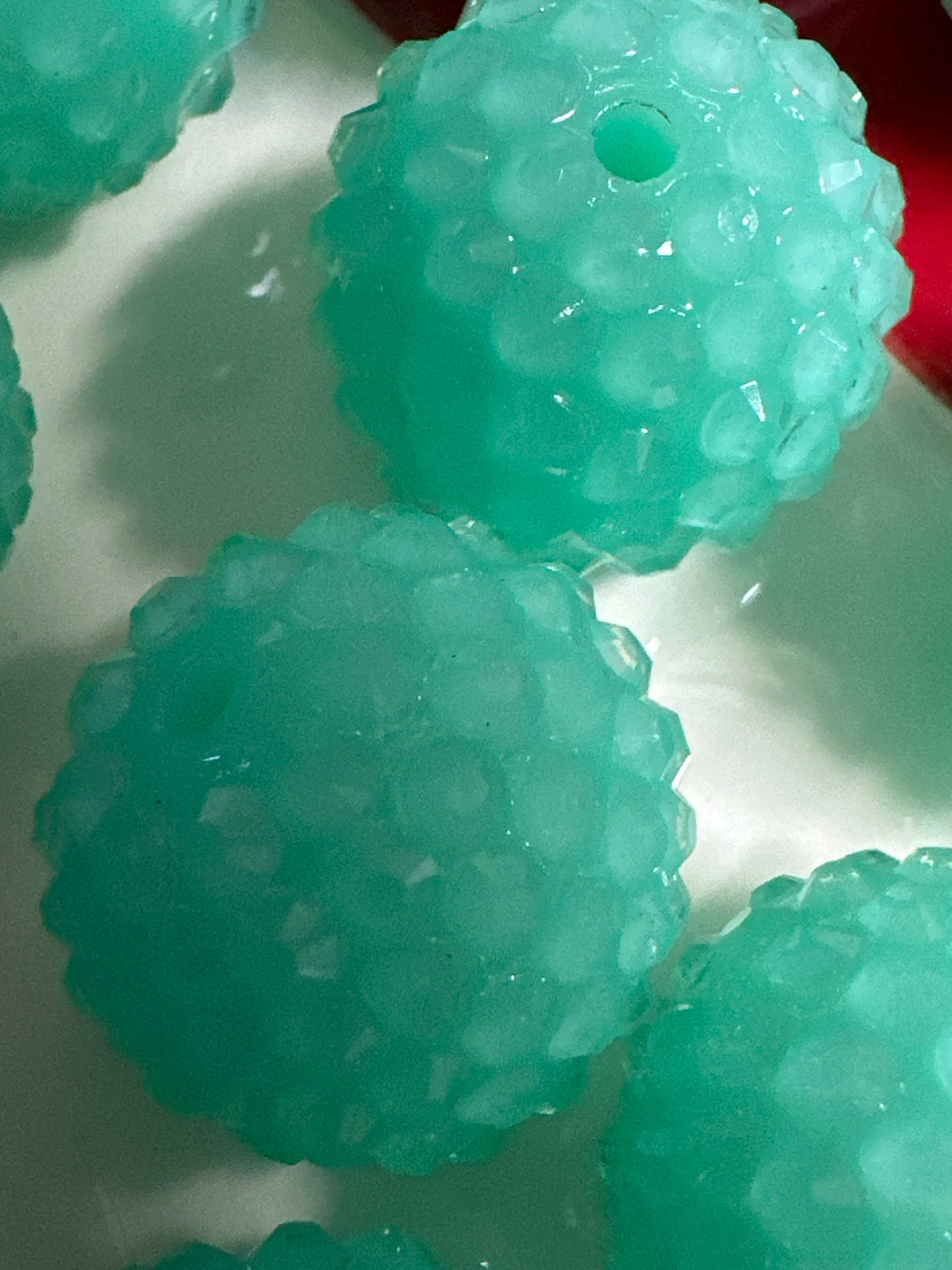 20mm Teal Rhinestone Beads