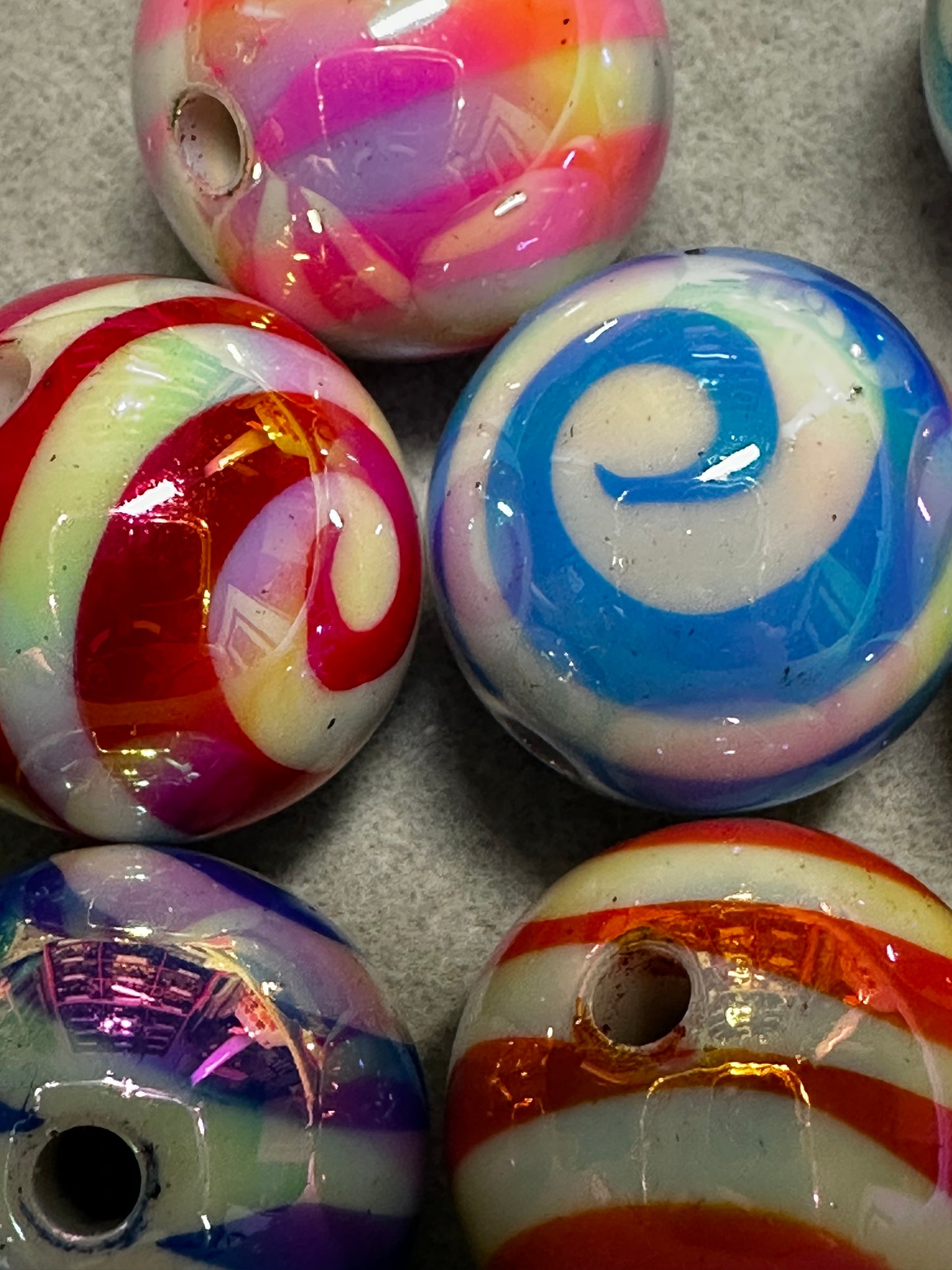 20mm Lollipop Beads (5/$2.00) - Multiple Colors