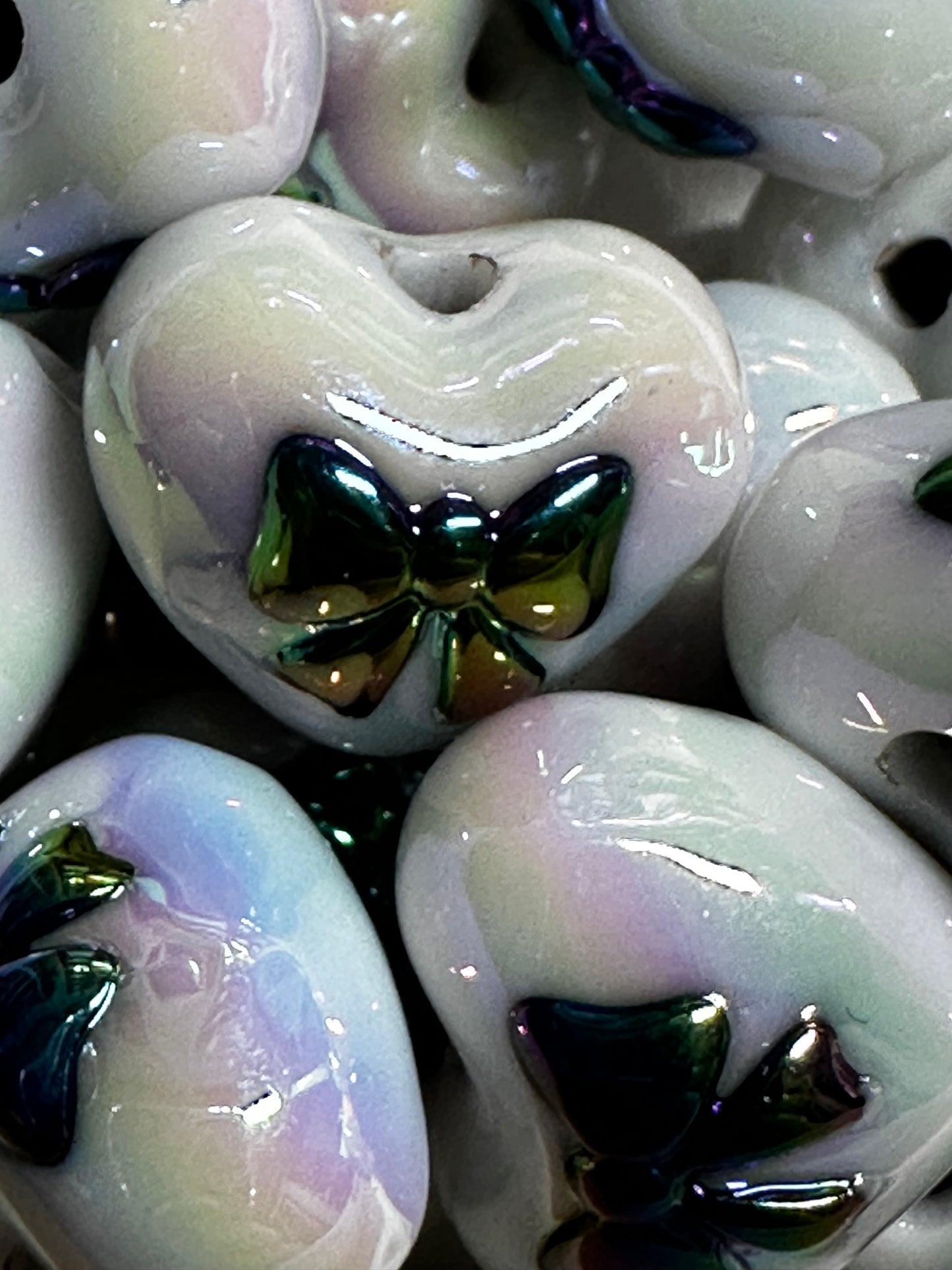 White Hearts with Black Bow