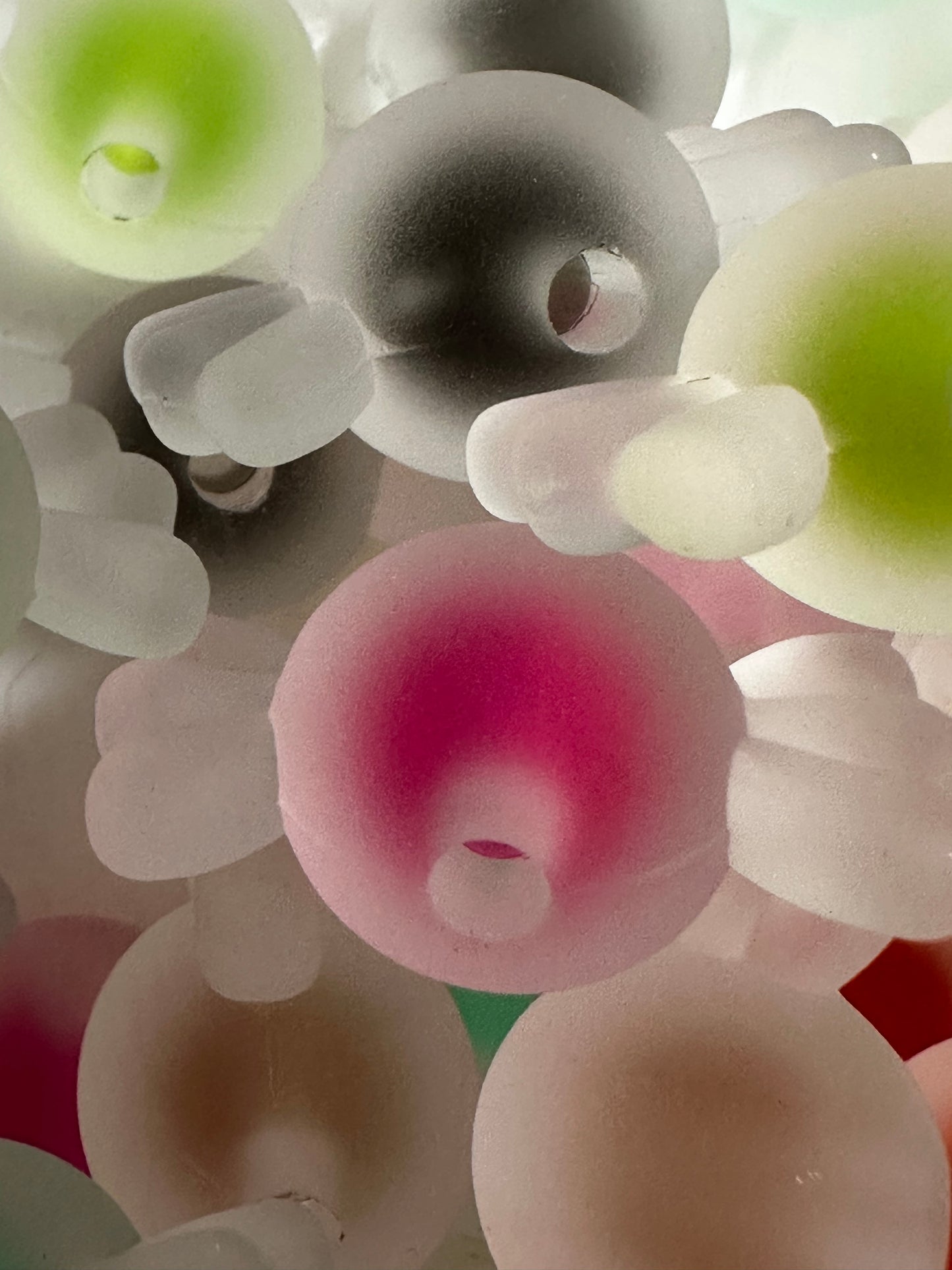 Double Layer Frosted Candy Bead (5/$1.00) - Multiple Colors