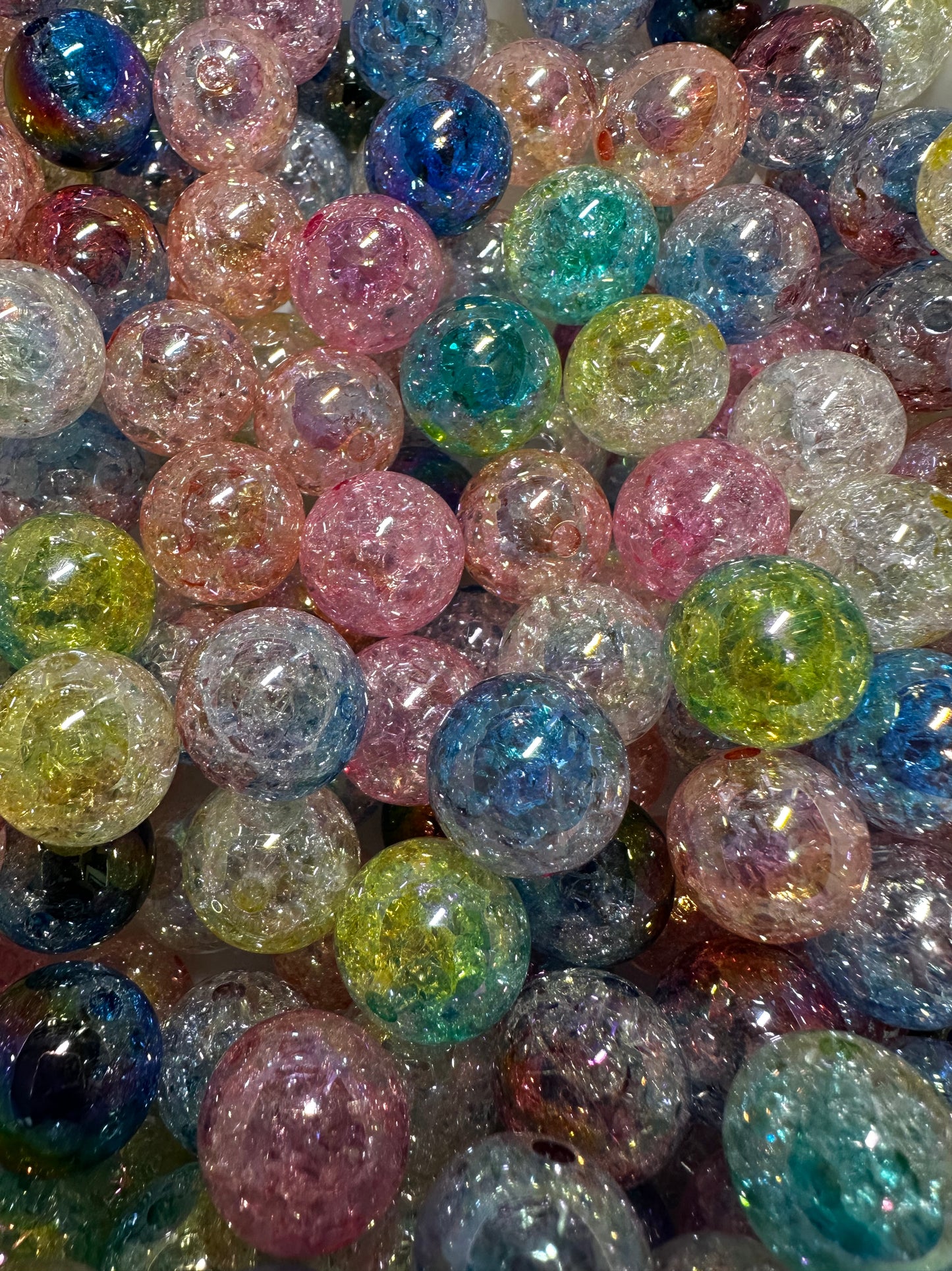 16mm Crackle Ombre Acrylic Beads-Multiple Colors (10/$2.00)