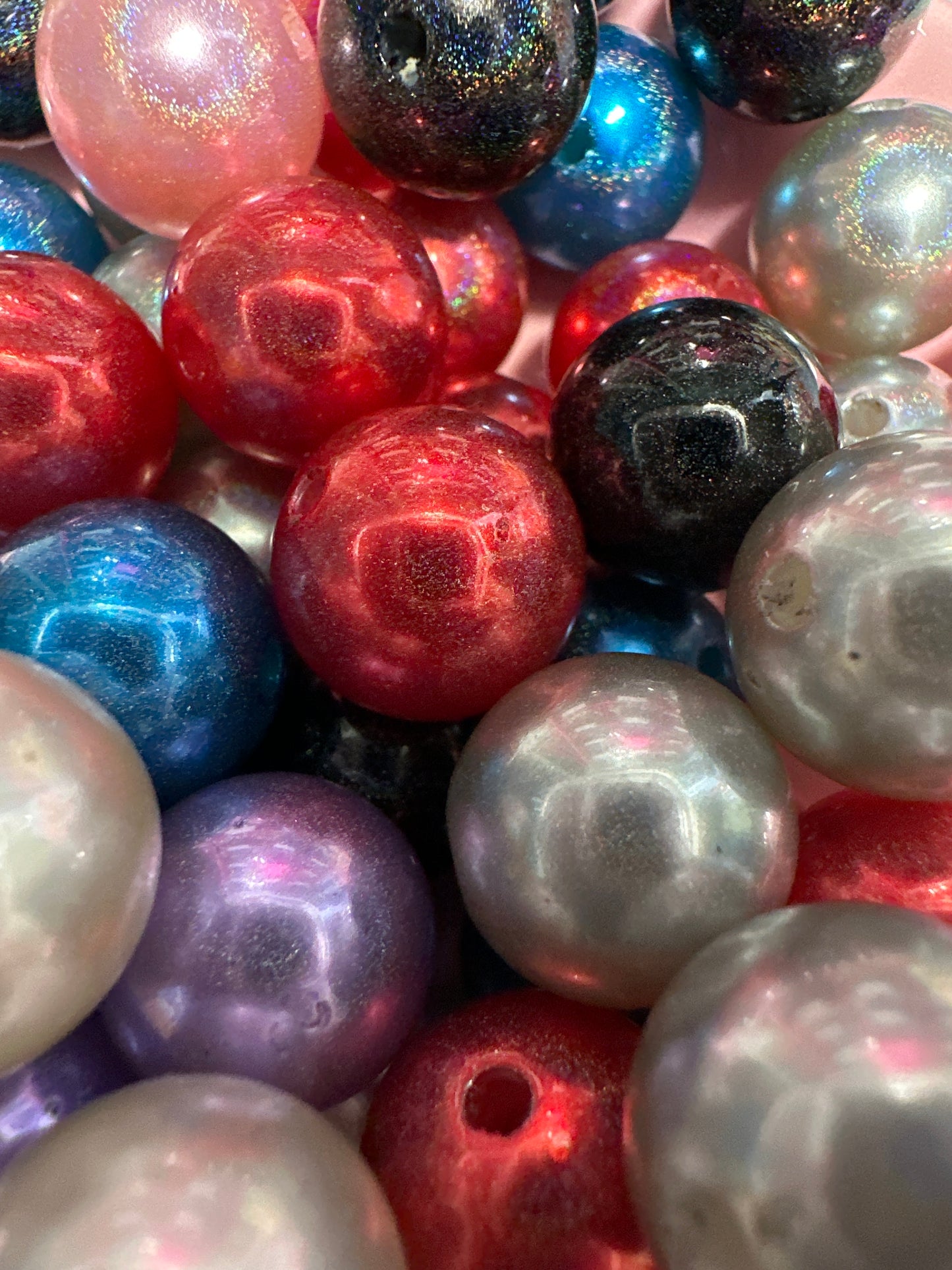 16mm Glitter Acrylic Beads ( 10/$3.25)