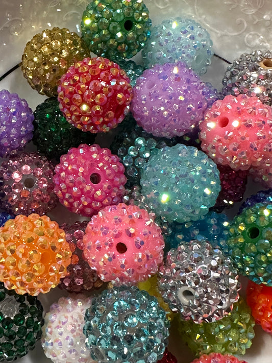 20mm Rhinestone Beads- Multiple Colors