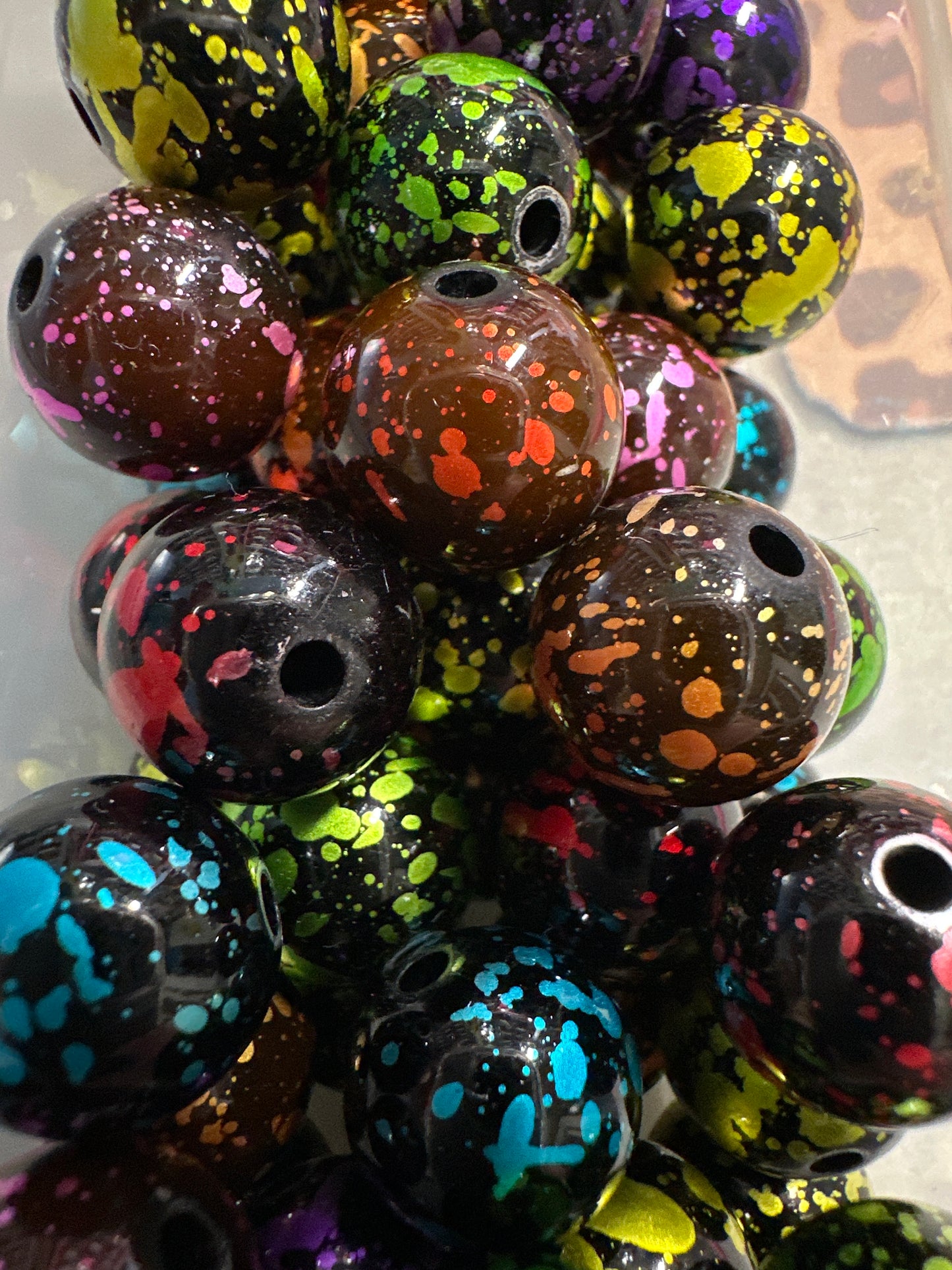 16mm Acrylic Metallic Splatter 10/$3.25