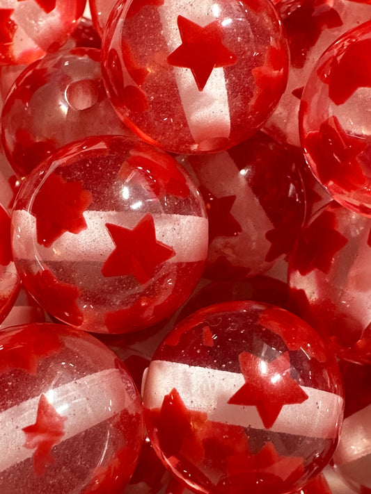 20mm Star Beads (Red) ~ 10/$5