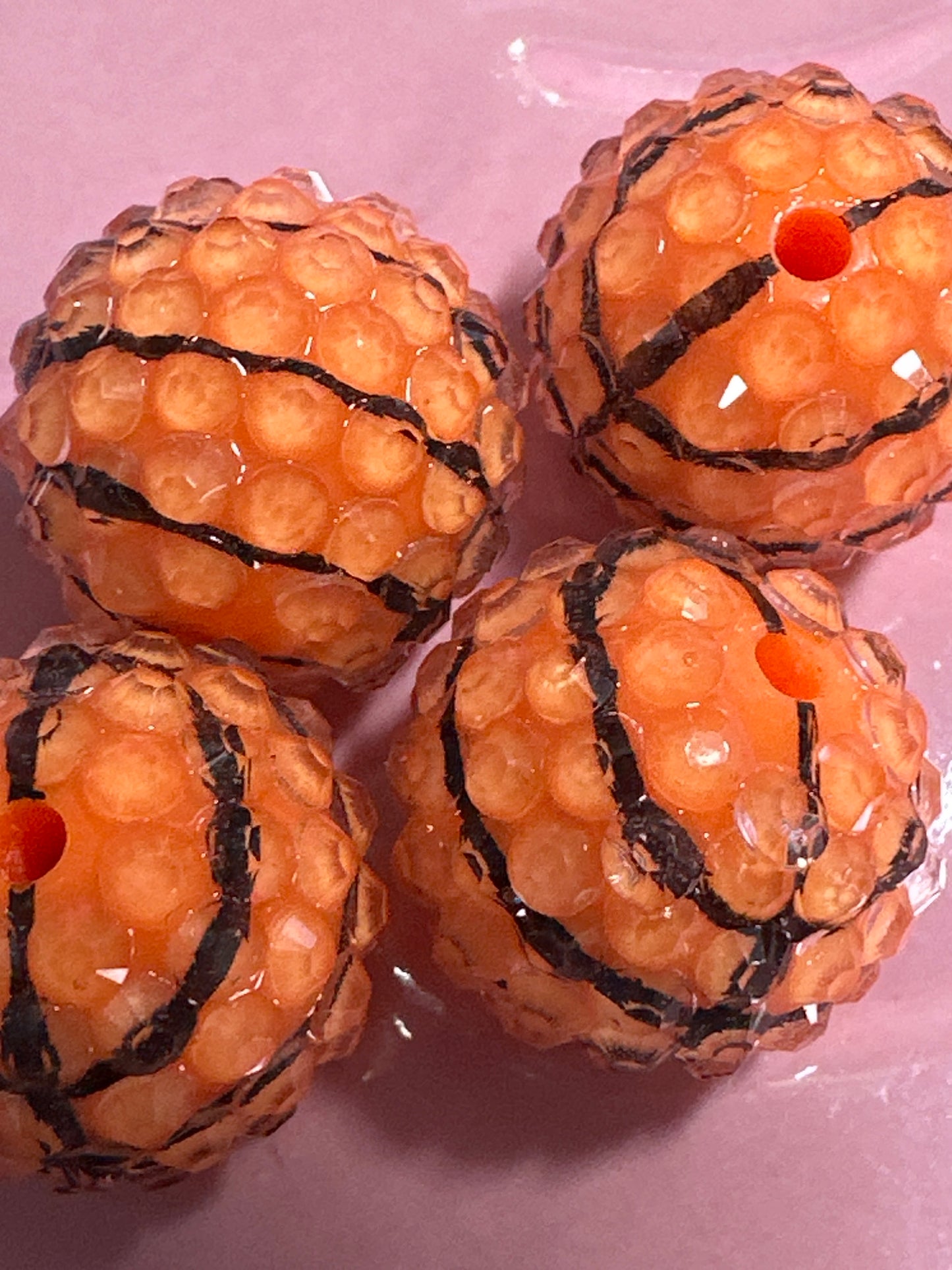 16mm Basketball Rhinestone Beads