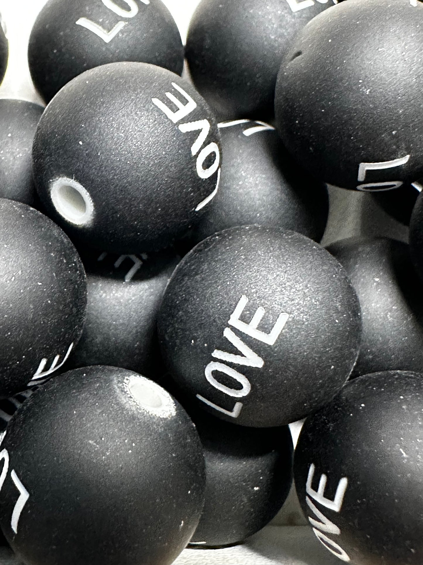16mm Black Love Beads