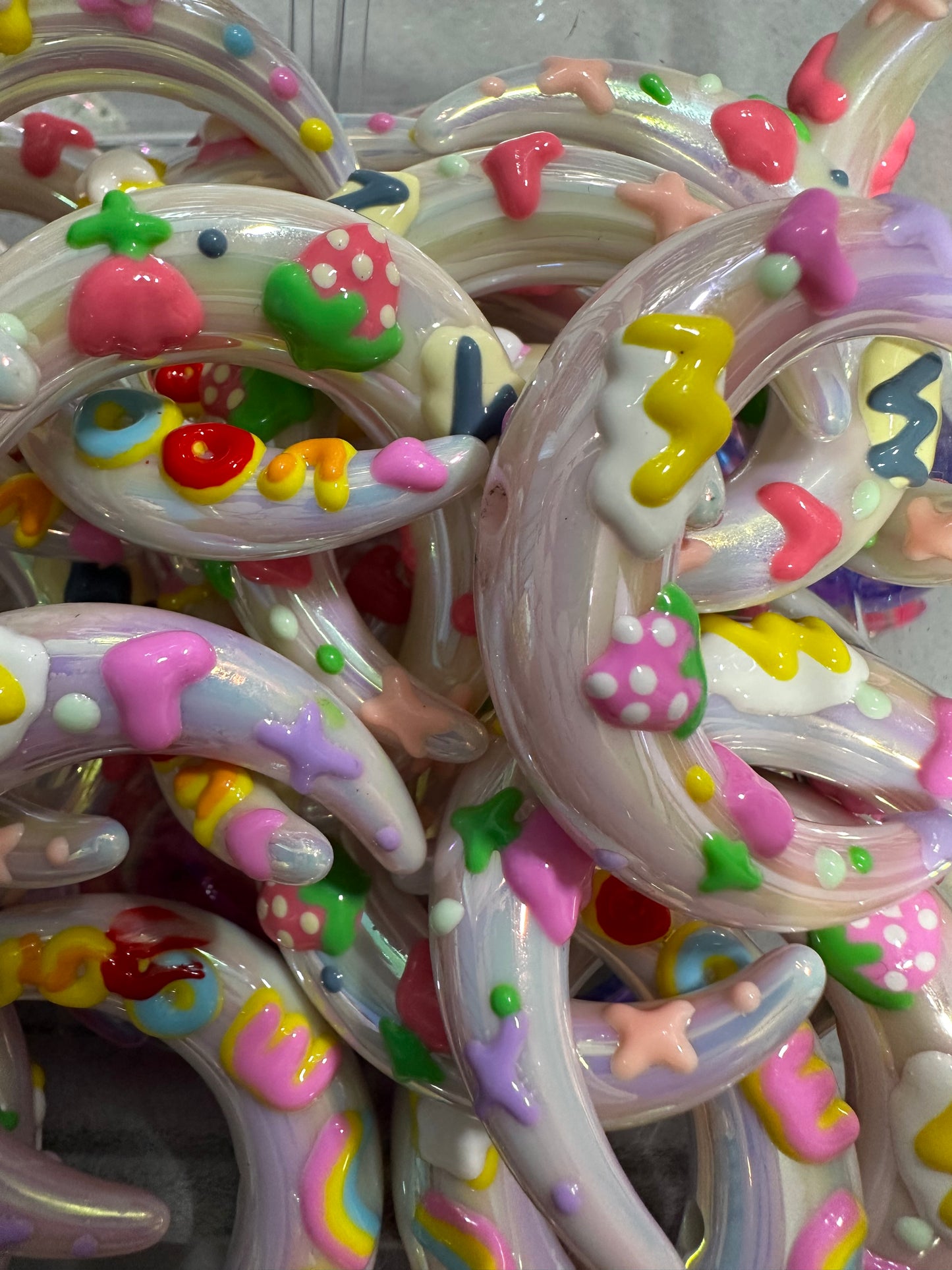 Acrylic Hand Painted Moons - Multiple Colors 2/$1.25