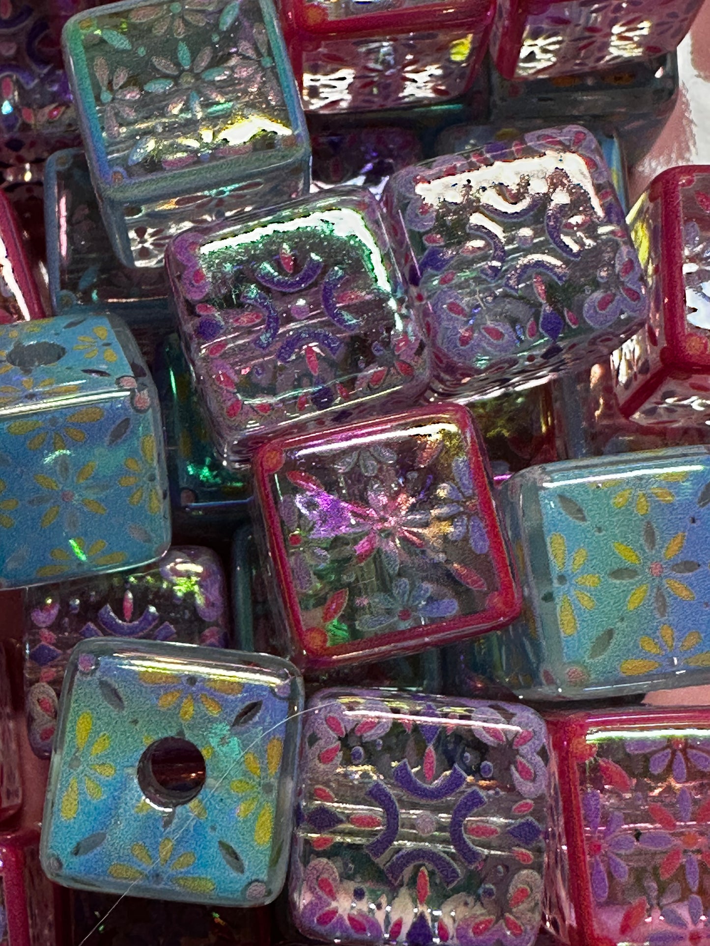 14mm Acrylic Square Beads (10/$3.25)