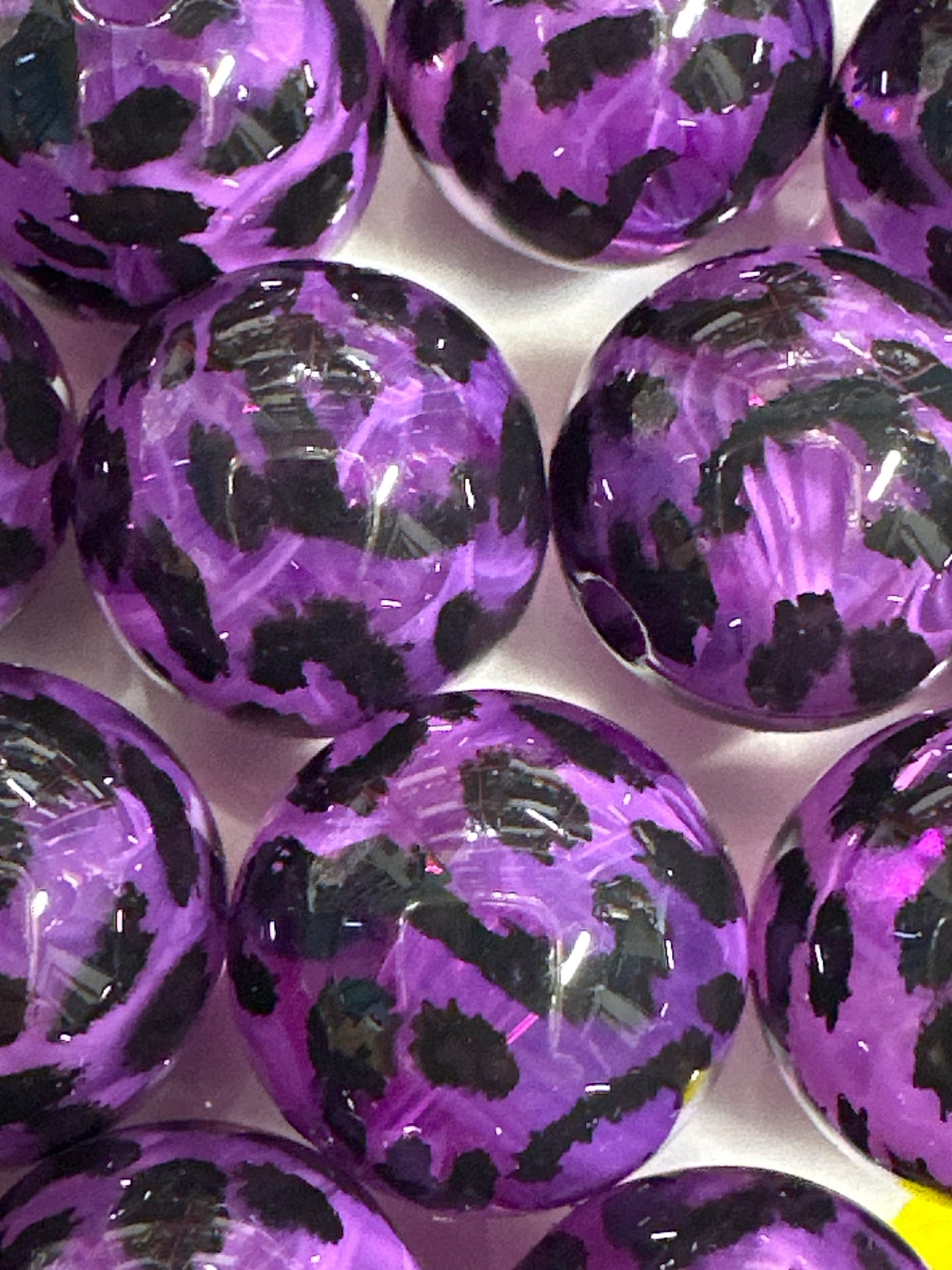 Purple Leopard Acrylic Beads