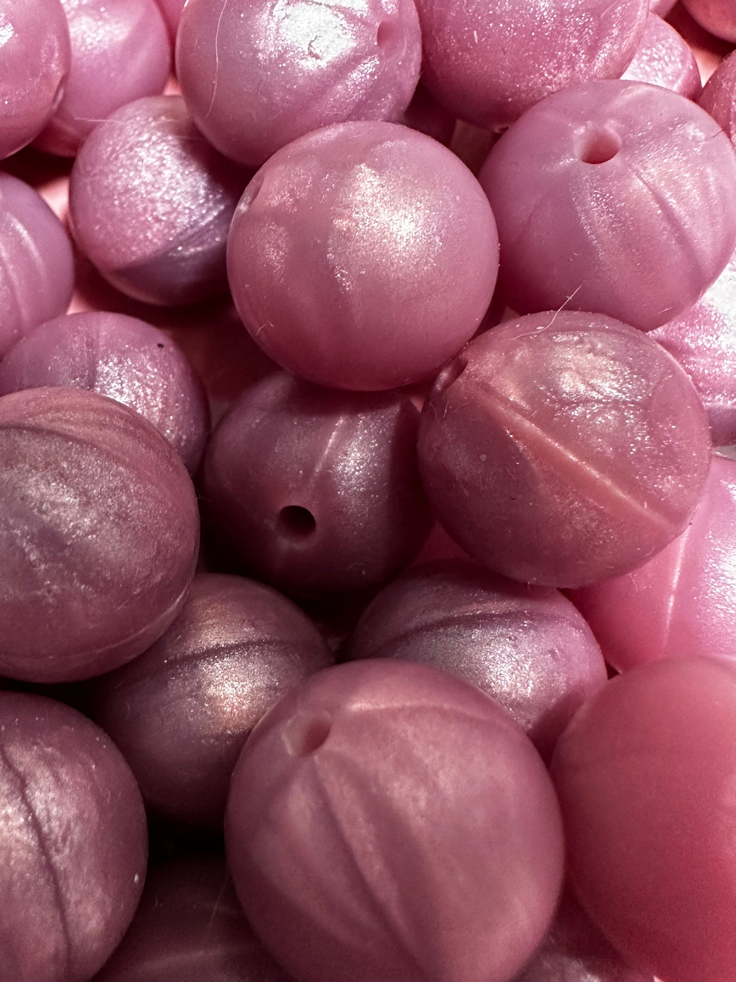 15mm Silicone Beads - Purple Opal Matte
