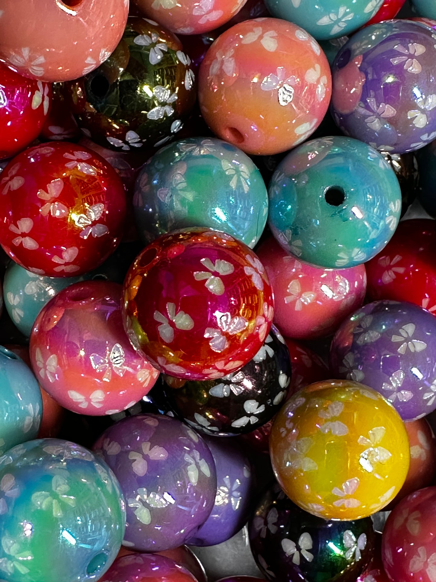 20mm Bow Acrylic Beads - Multiple Color (10/$4.00)