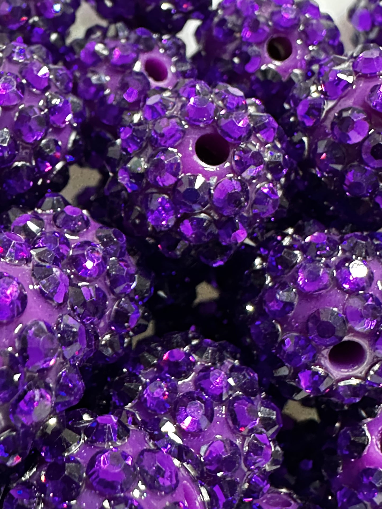 16mm Purple Rhinestone Bead