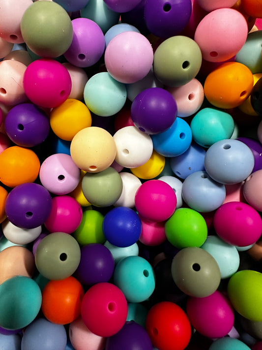 15mm Silicone Beads - Multiple Colors (15/$3.00)