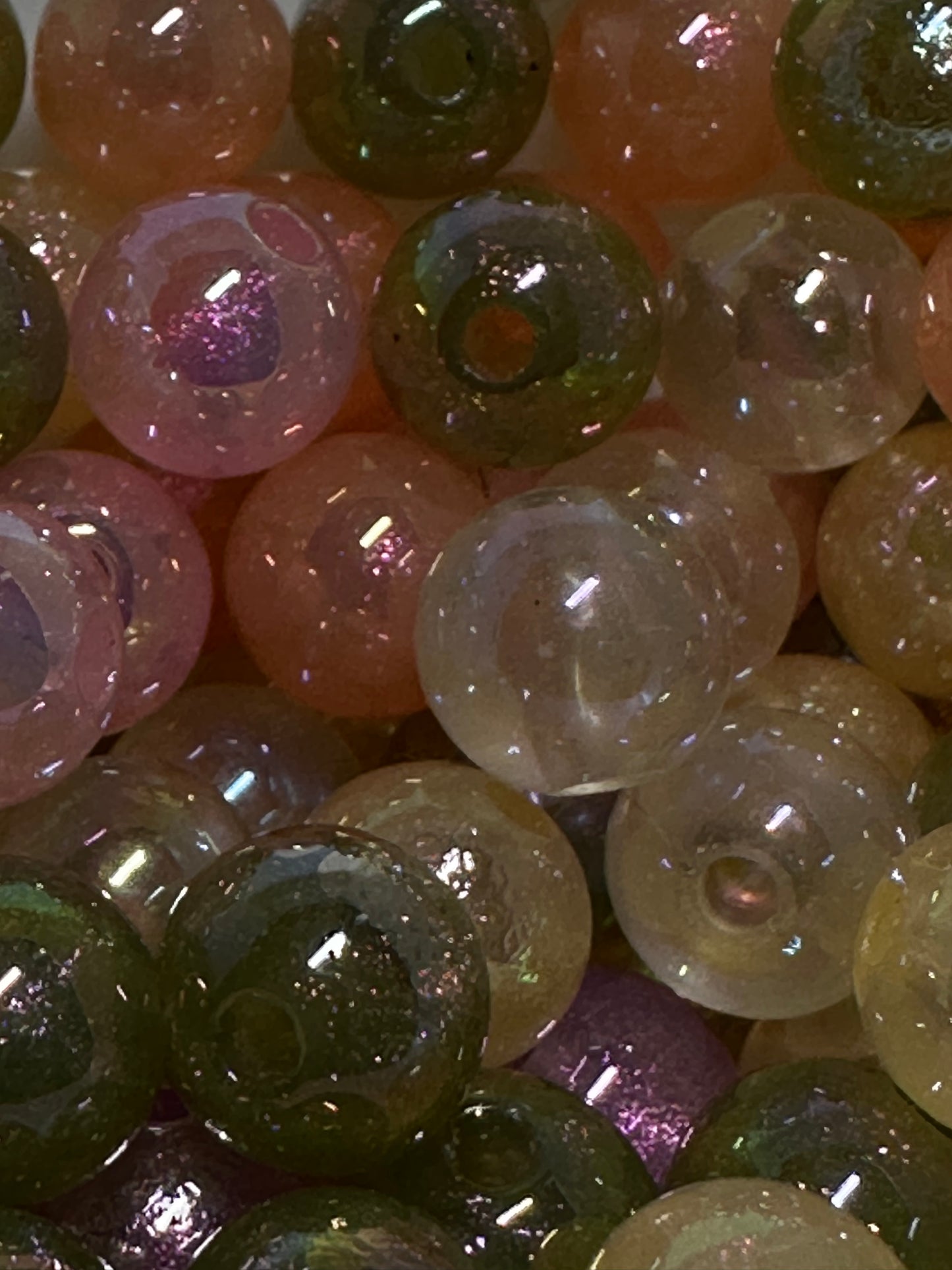 14mm Pink, Green, Clear Acrylic Beads-Multiple Colors (10/$1.00)