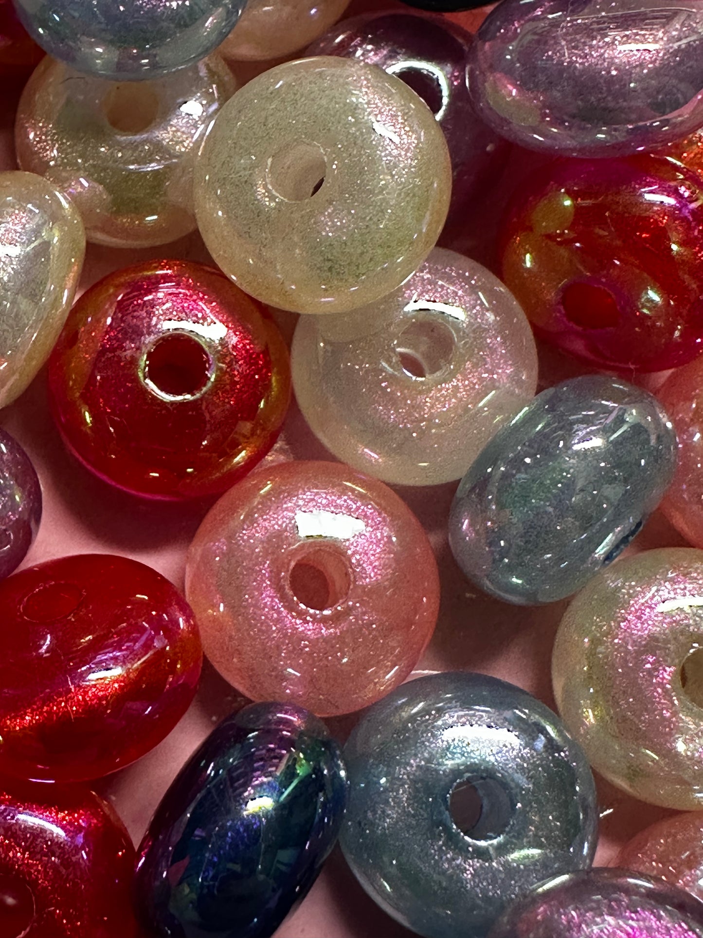 14mm Acrylic Donut Spacers - Multiple Colors (10/$2.00)