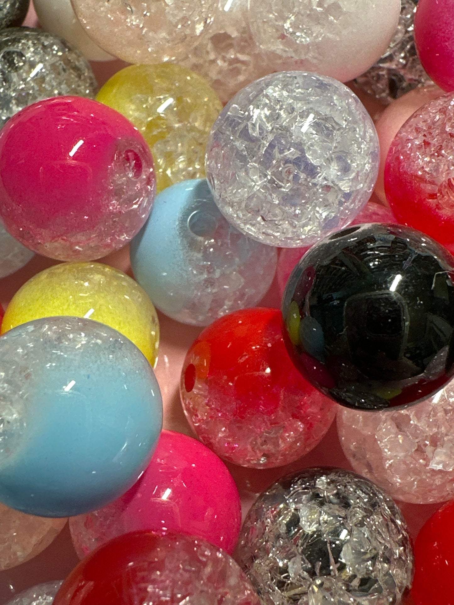 16mm Acrylic Crackle Beads 10/$3.00