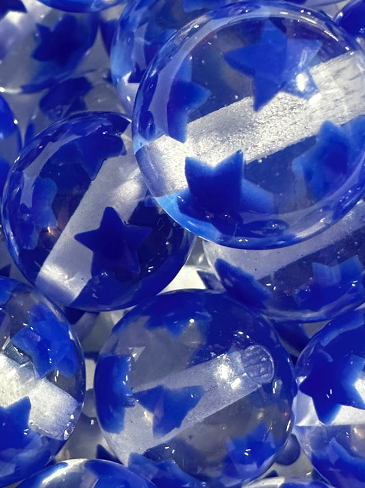 20mm Star Beads (Blue) ~ 10/$5