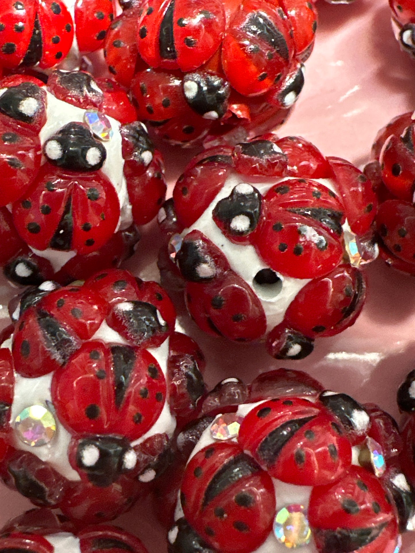 16mm Ladybug Acrylic Beads