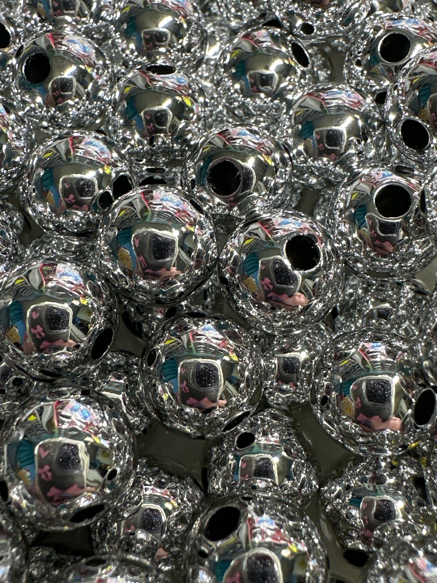 12mm Silver Acrylic Beads (10/$1.50)