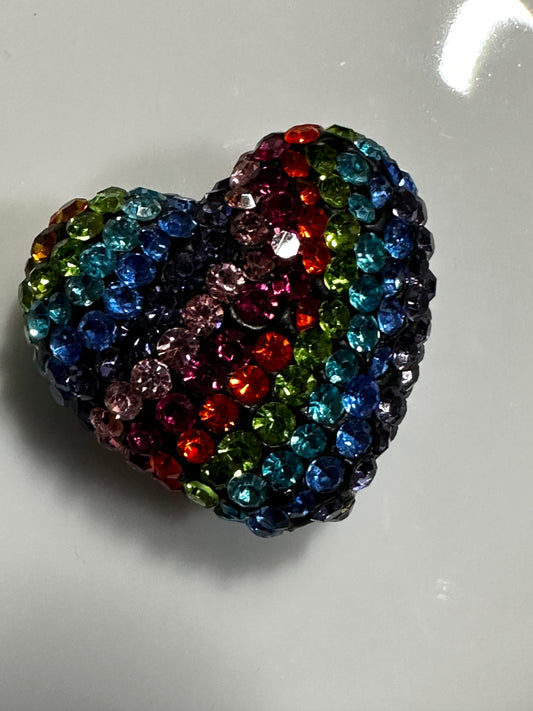 Rhinestone Heart -Rainbow (Large)