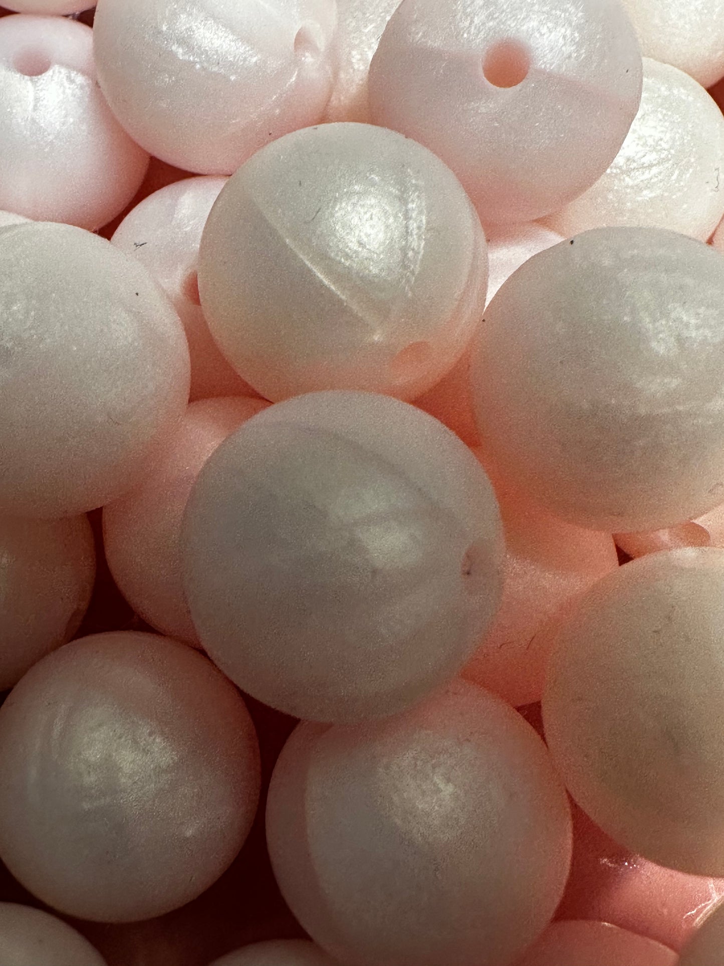 15mm Silicone Beads - Light Pink Opal Matte