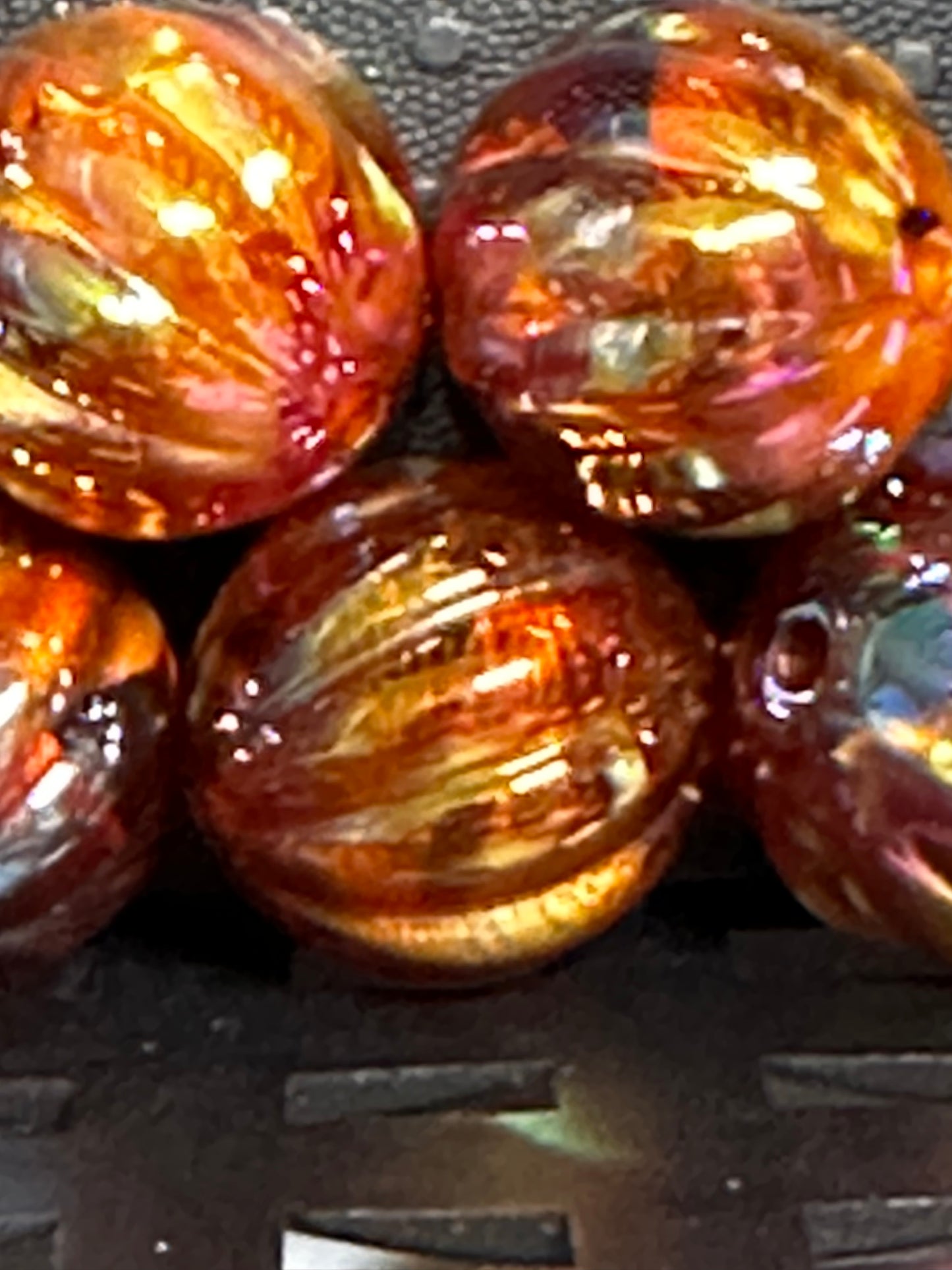 16mm Brown UV Pumpkin Beads