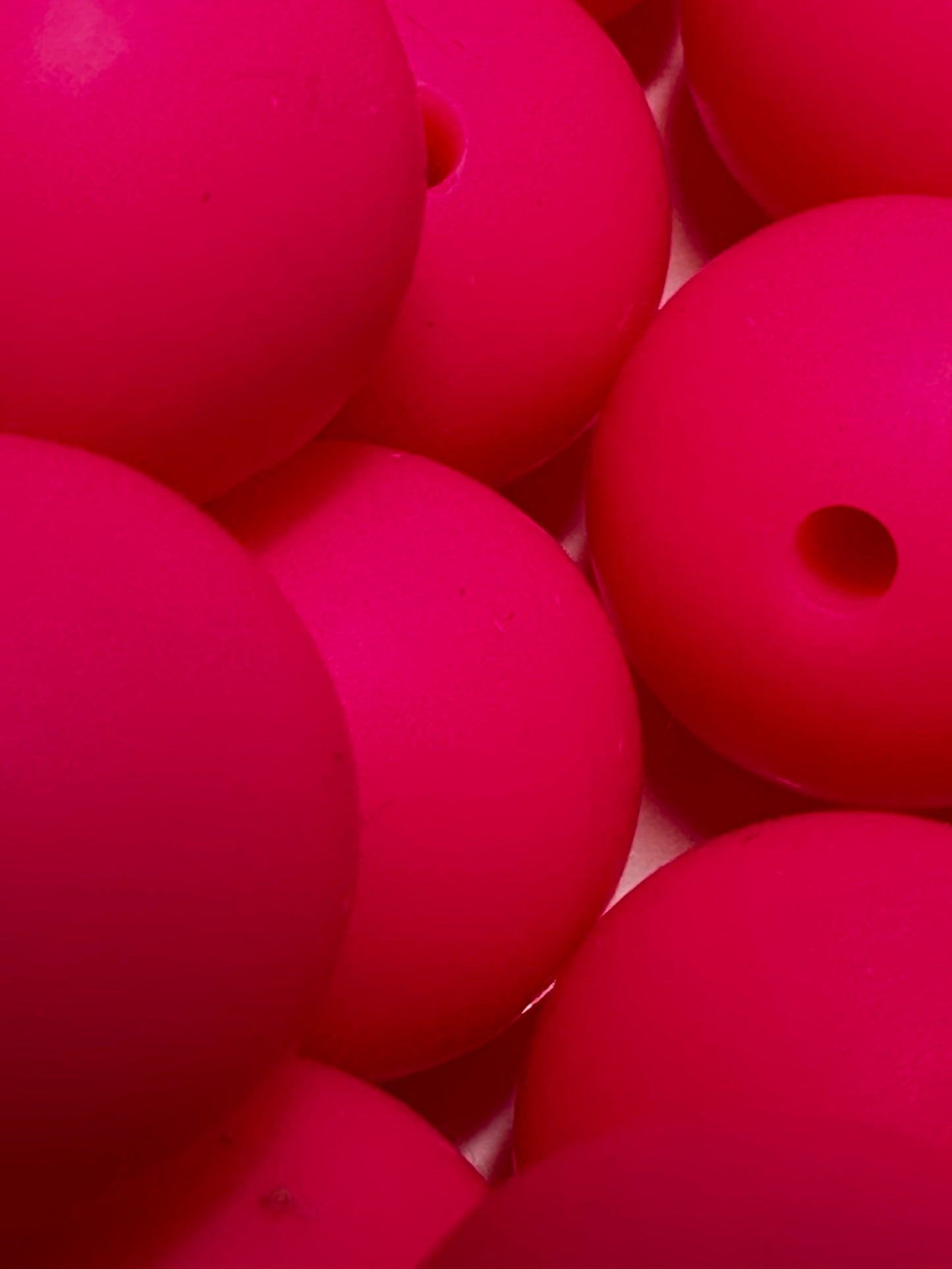 15mm Silicone Beads - Hot Pink
