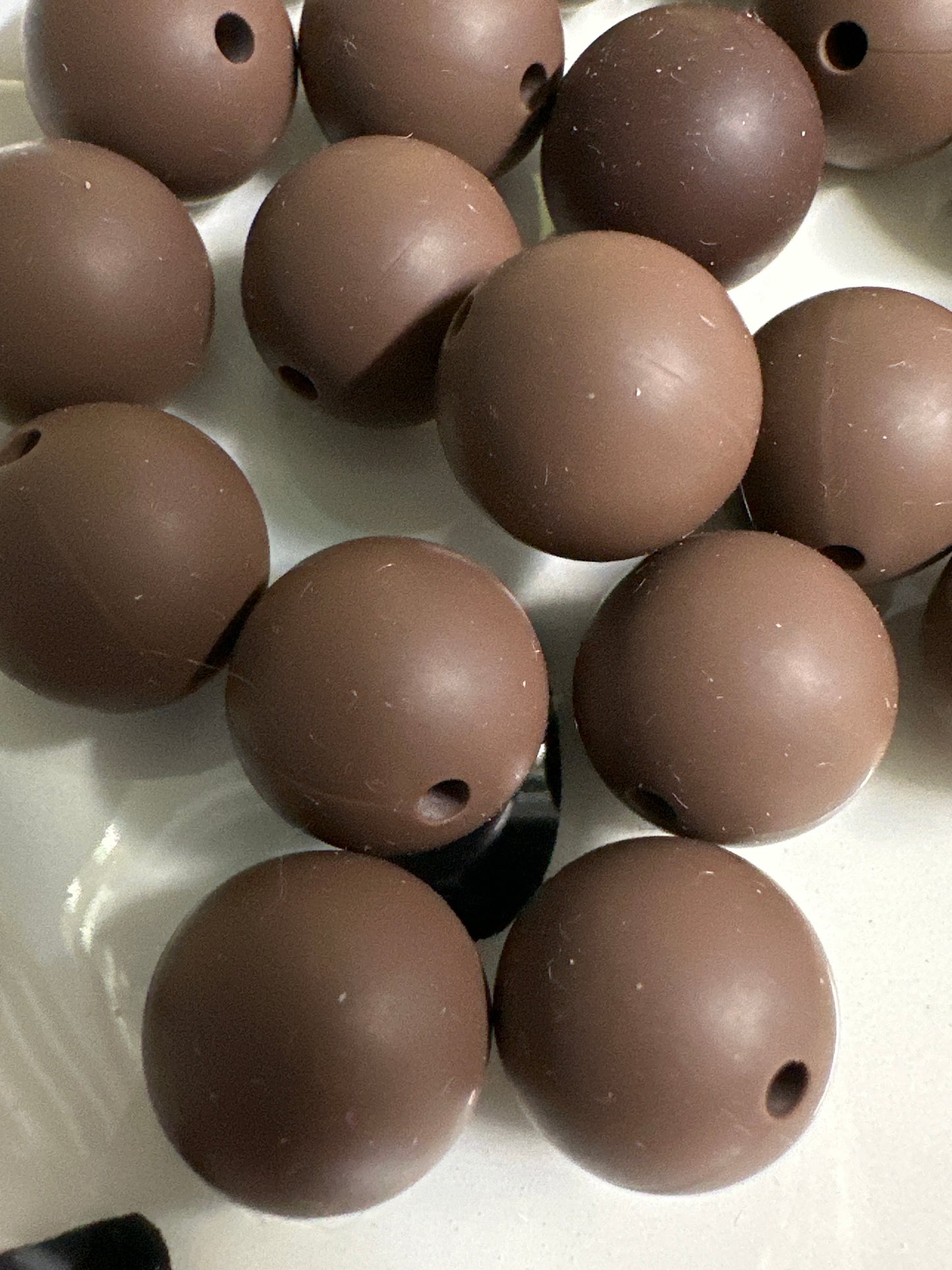 15mm Silicone Beads - Chocolate Brown