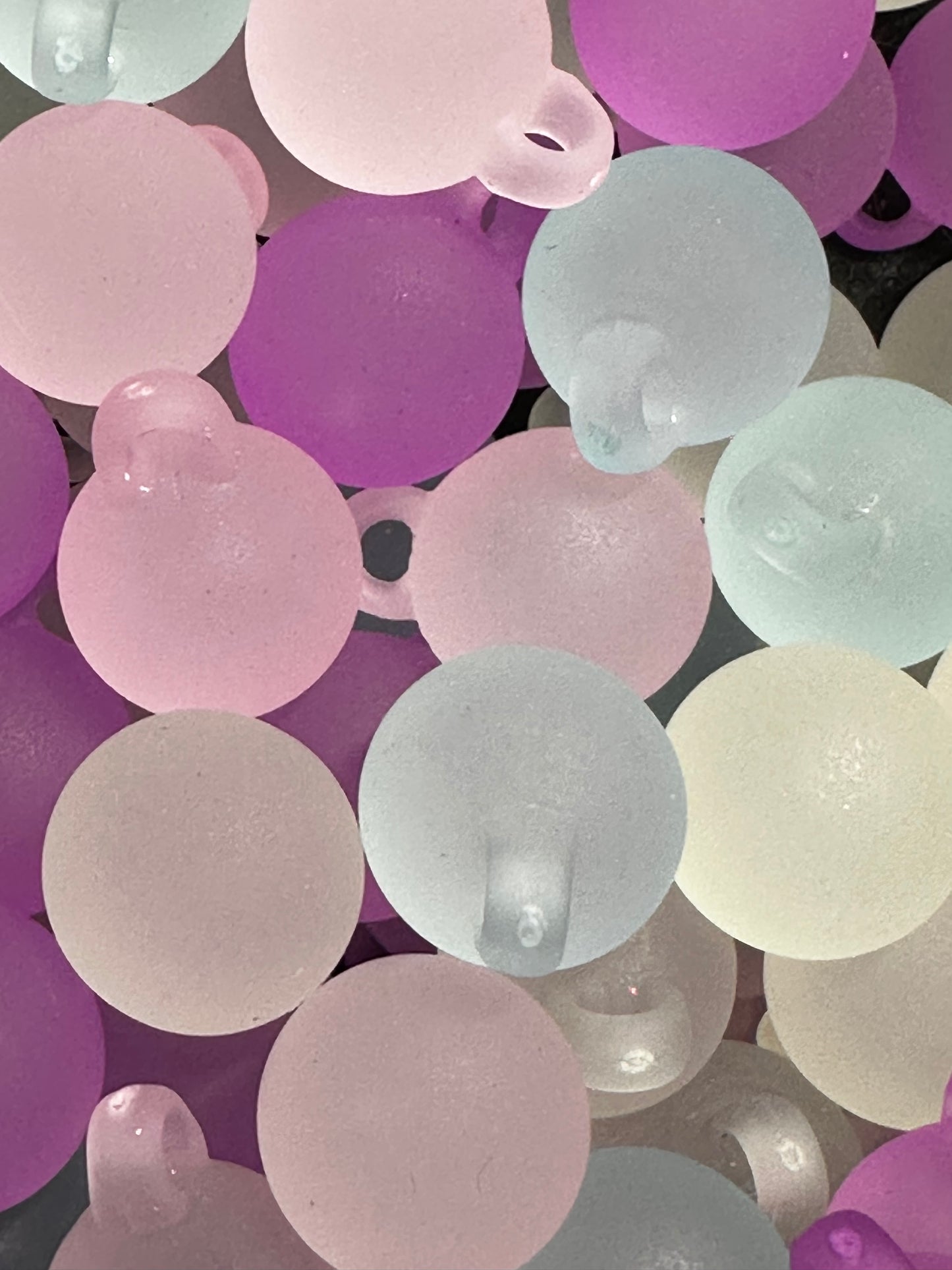 15mm Frosted Pendants - (10/$3.25) - Multiple Colors