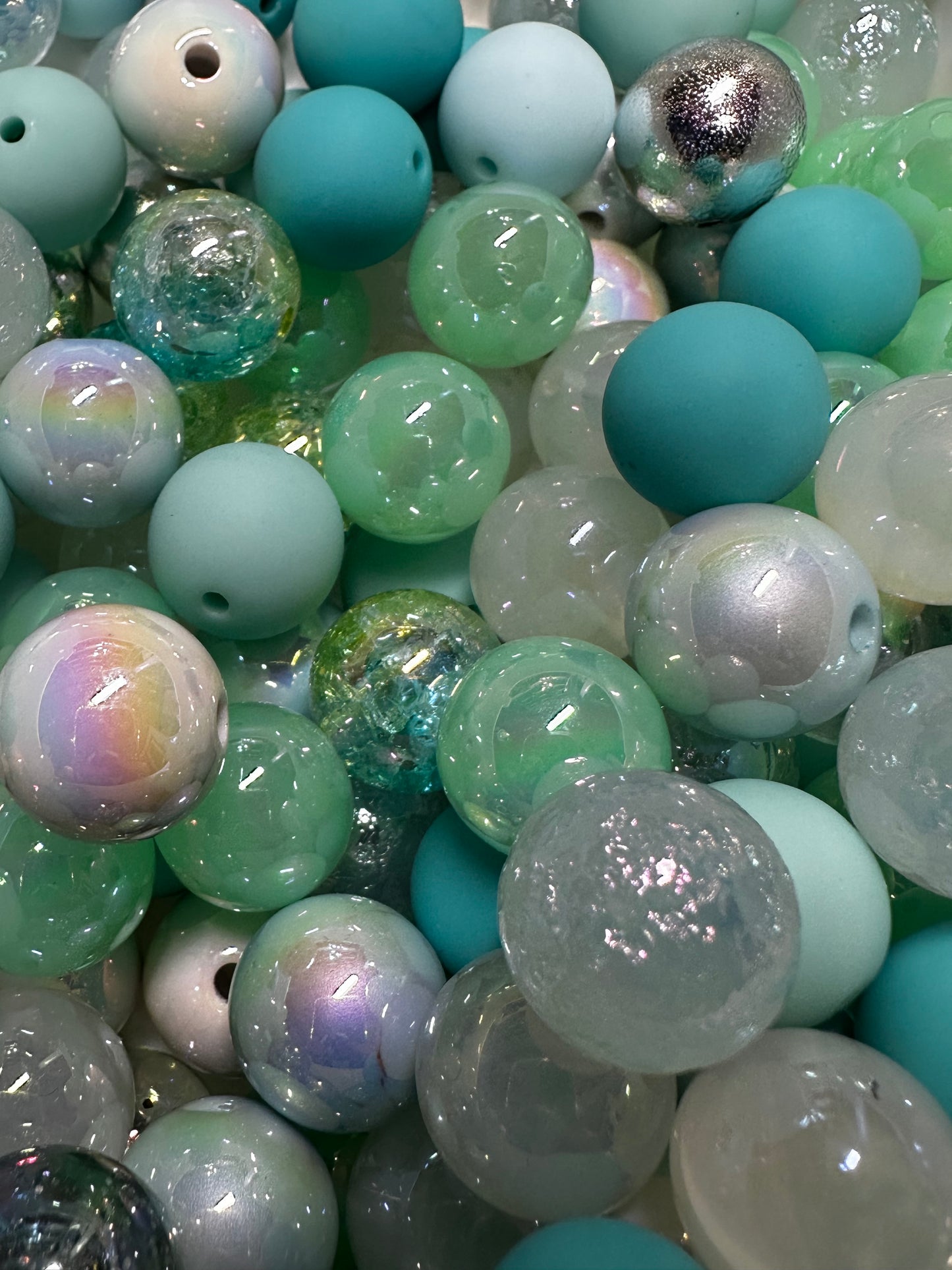 16mm Teal Mix Acrylic Beads-Multiple Colors (10/$2.00)