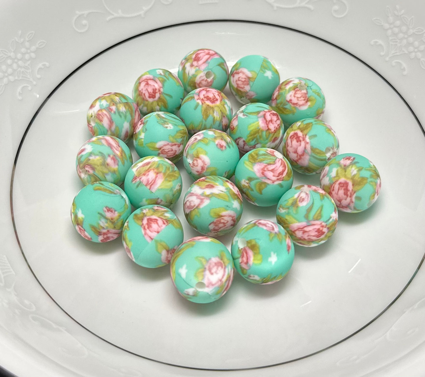 Light Blue with Rose