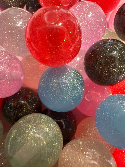 16mm Acrylic Glitter Beads 10/$3.00