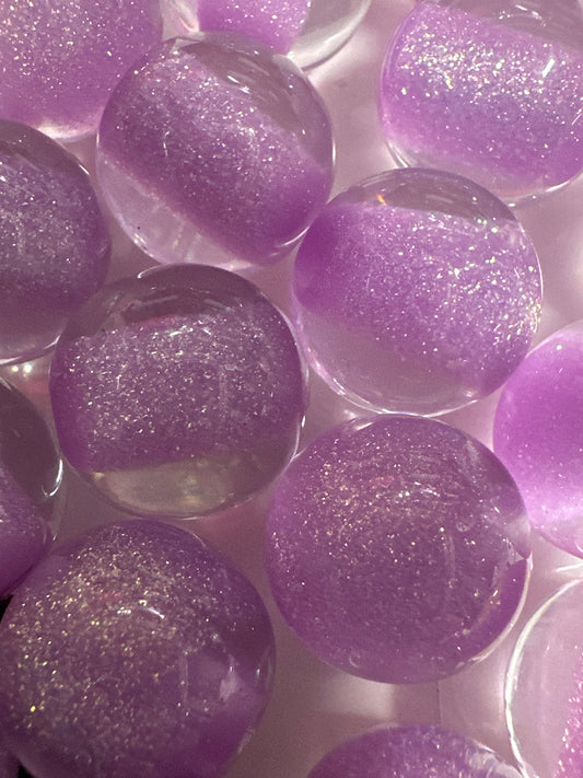 16mm Purple Glitter Cat Eye Beads