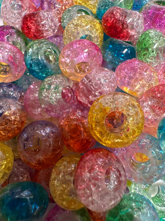 14mm Crackle Acrylic Spacers (10/$2.00)