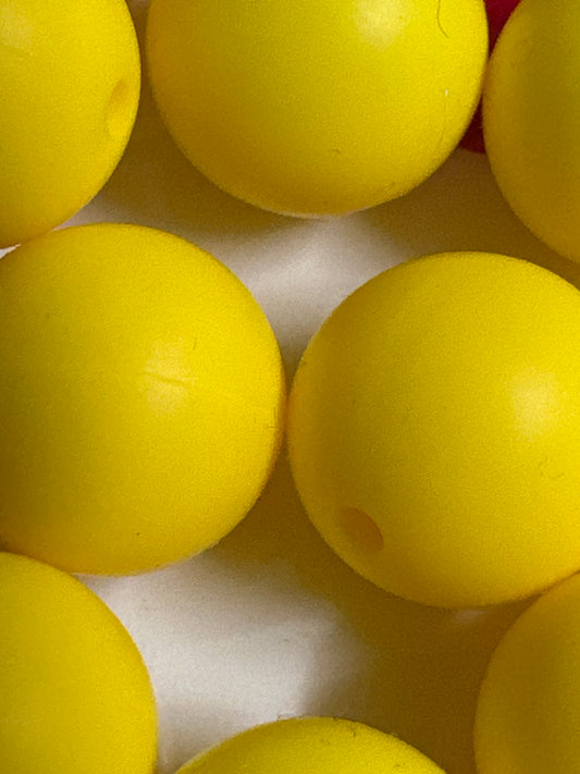 15mm Silicone Beads - Canary Yellow