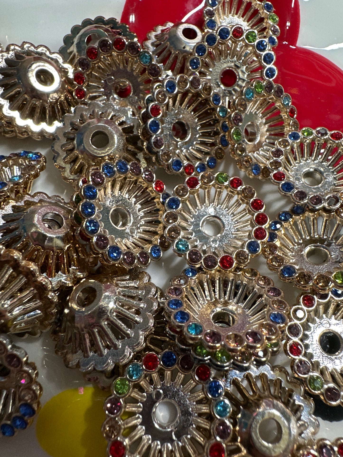 Rose Gold Gem Bead Caps