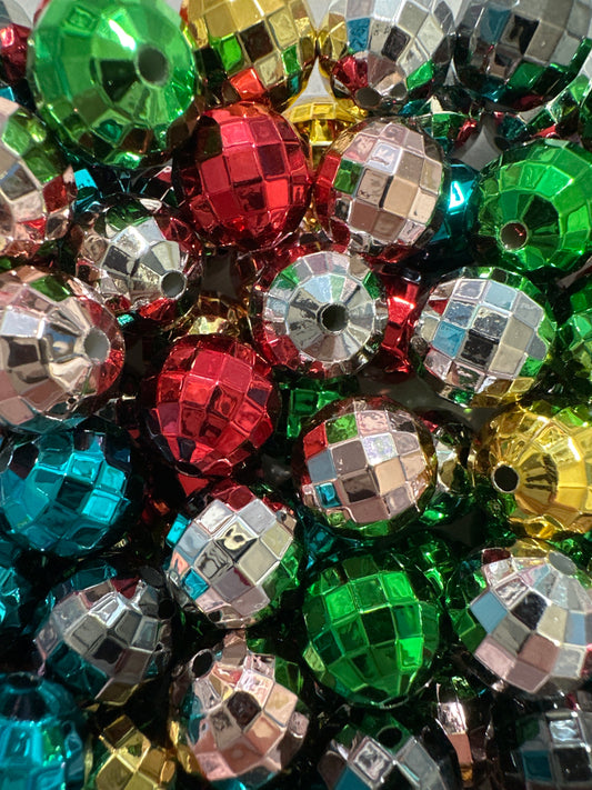 Acrylic Metallic Disco Beads - Multiple Colors (10/$3.25)