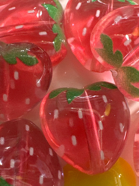 Acrylic Strawberry Beads