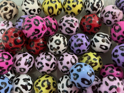 16mm Leopard Print Acrylic Bead (10/$2.00)