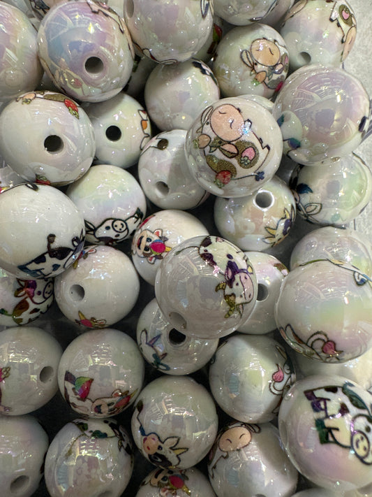 Acrylic Cow Beads - Multiple Styles 10/$3.25