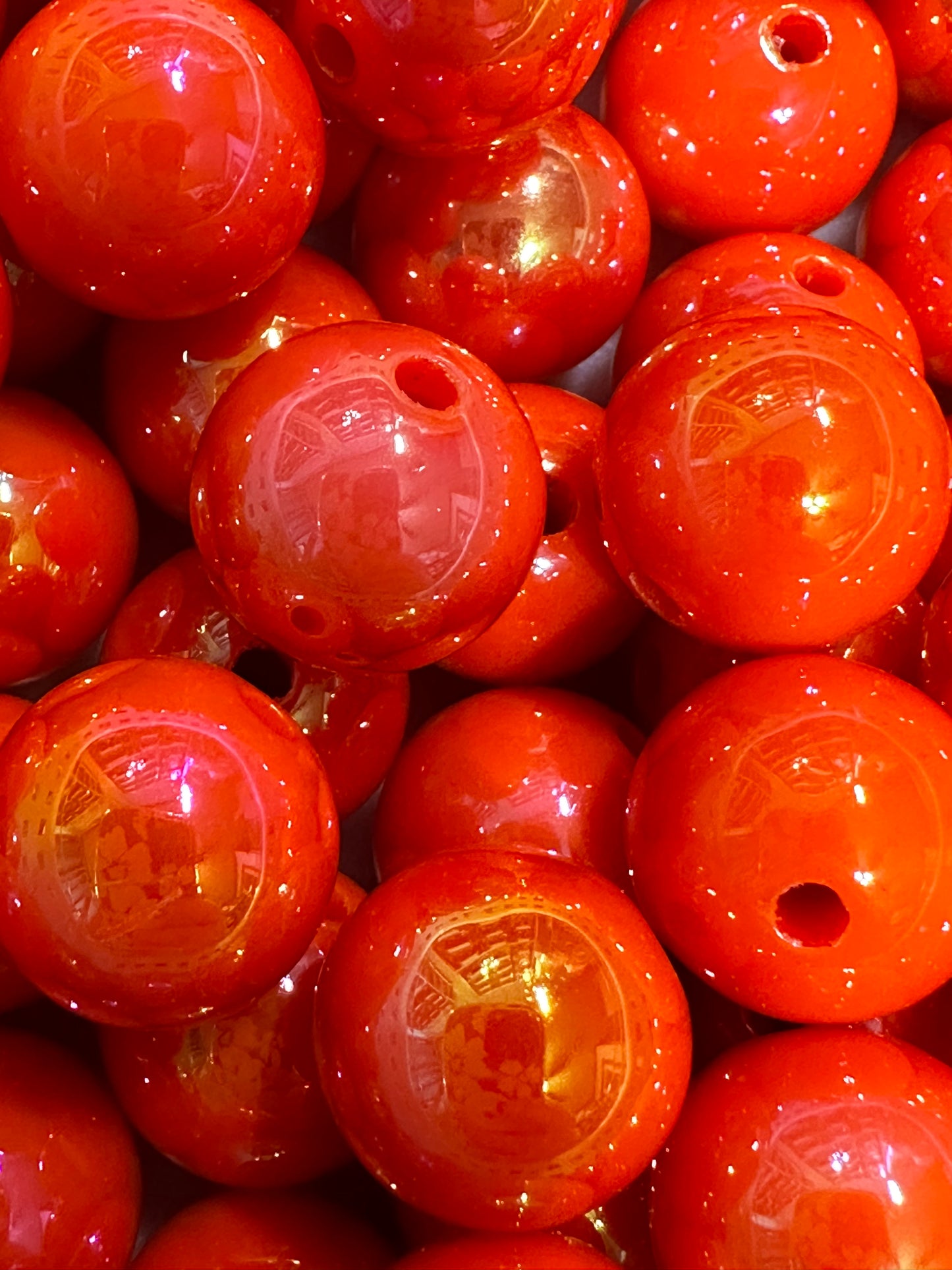 Acrylic Orange Solid Beads